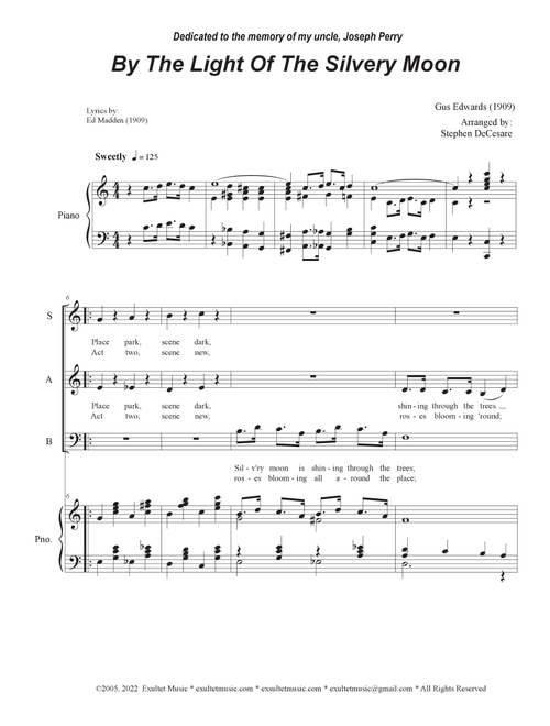 By The Light Of The Silvery Moon (Vocal Trio - (SAB) (Arr. Stephen DeCesare) (Piano Vocal)