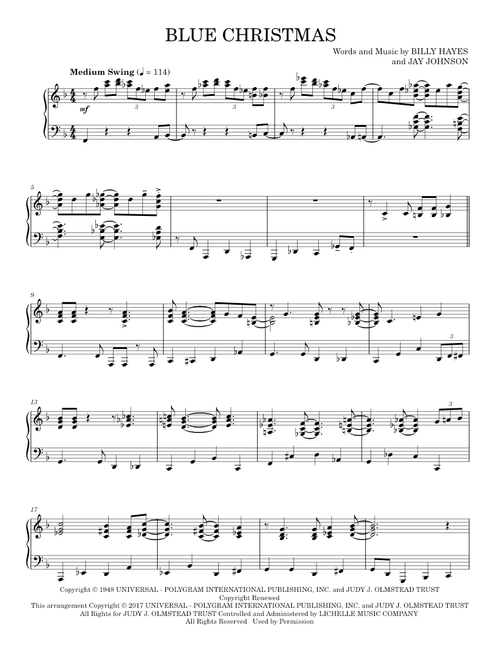 Blue Christmas [Jazz version] - Elvis Presley (Piano Solo)