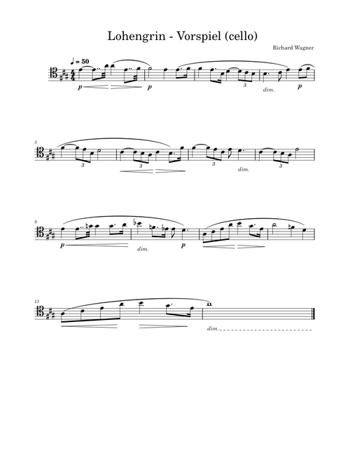 Lohengrin - Vorspiel (cello part)