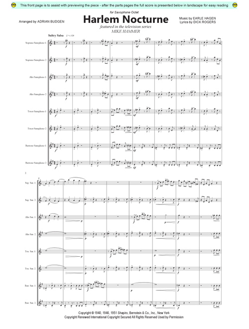 Harlem Nocturne (Arr. Adrian Budgen) - Earle Hagen, Dick Rogers (Woodwind Ensemble)