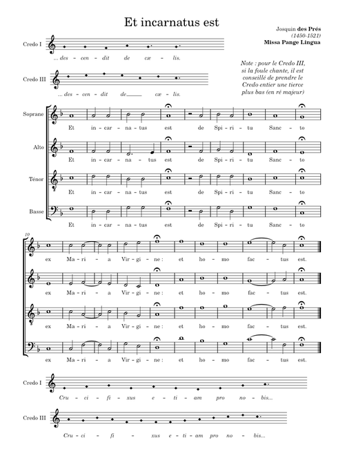 Et incarnatus est (Missa Pange Lingua) - Des Prés