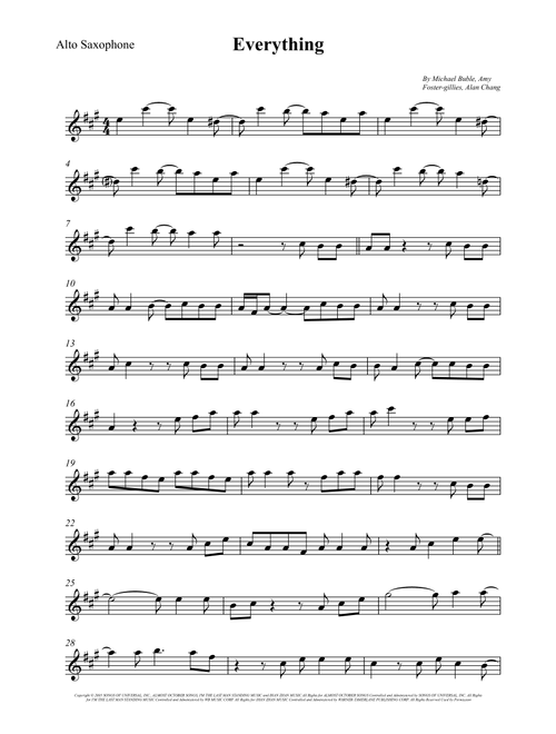 Everything (Arr. Wesley S. SIlva) - Michael Buble (Alto Sax Solo)