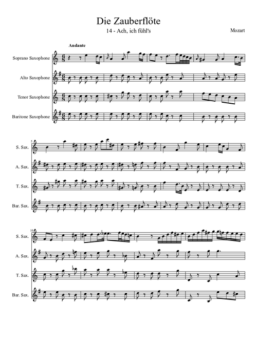 Die Zauberflöte - XIV Ach, ich fühl's