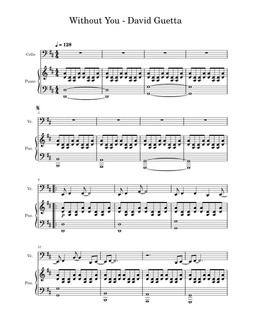 Without You - David Guetta Cello