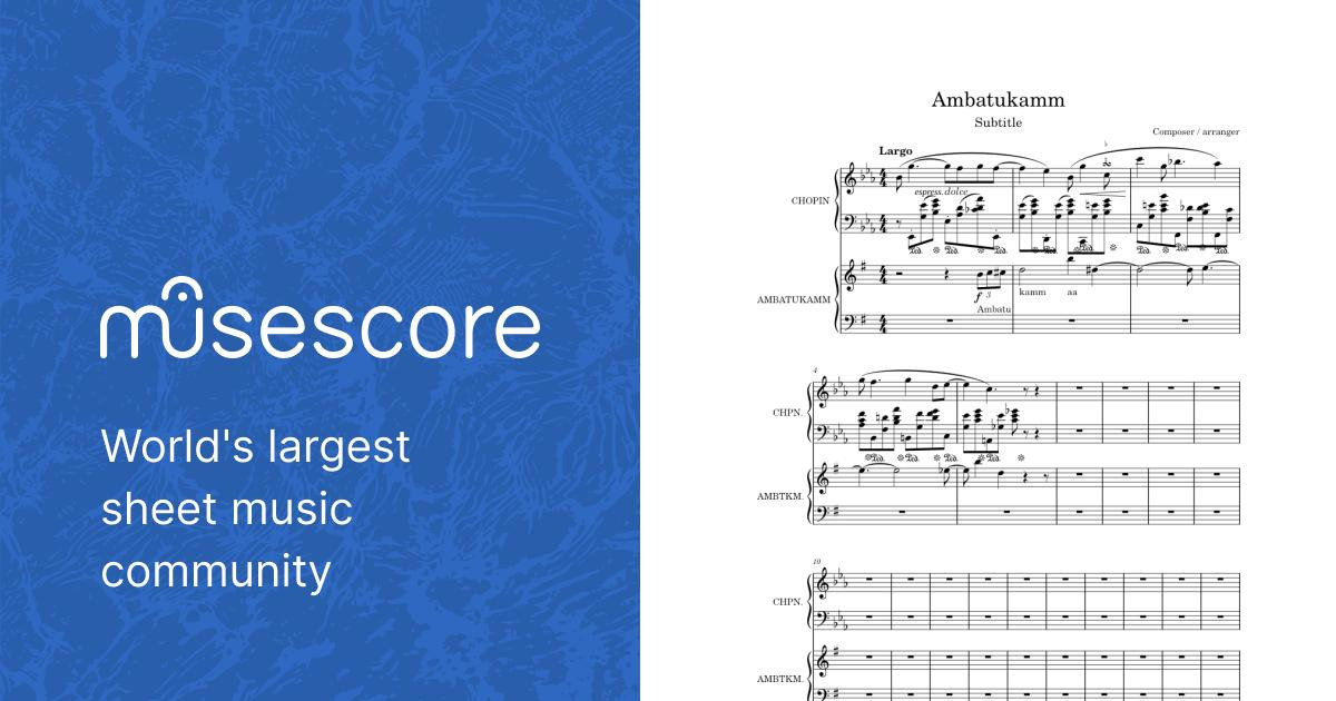 Ambatukam sheet music for piano piano voice musescore