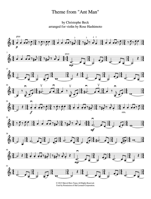 Theme From Ant-man (Arr. Rose Hashimoto) - Christophe Beck (Violin Solo)