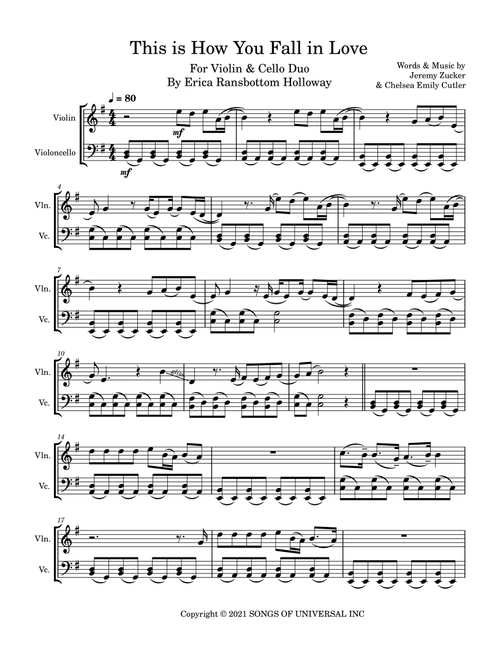 This Is How You Fall In Love (Arr. Erica Ransbottom Holloway) - Jeremy Zucker, Chelsea Cutler (Instrumental Duet)