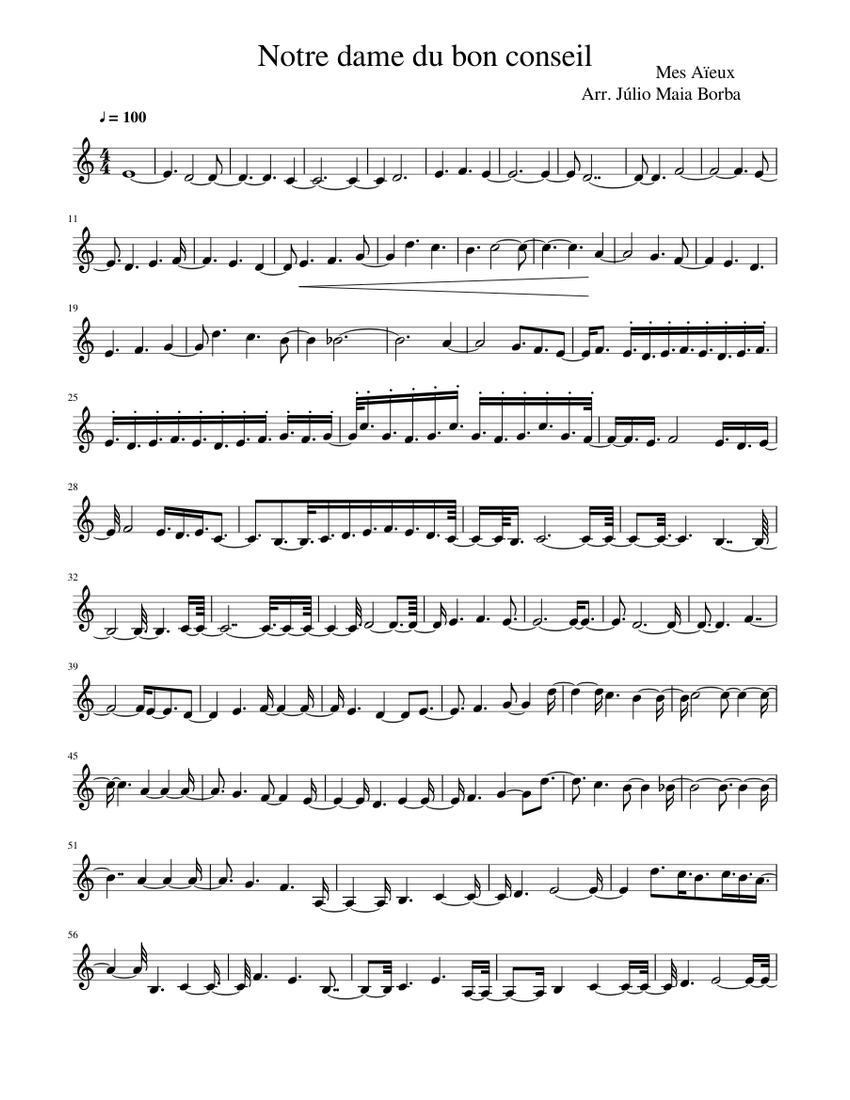 Notre dame du bon conseil Sheet music for Violin (Solo)