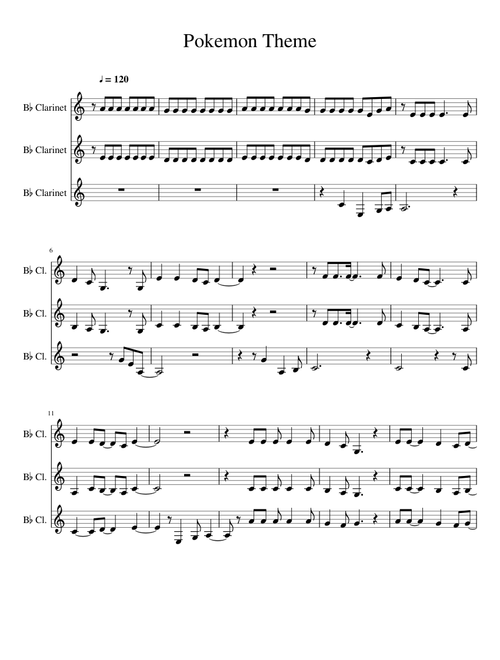 Pokemon Theme Clarinet Trio