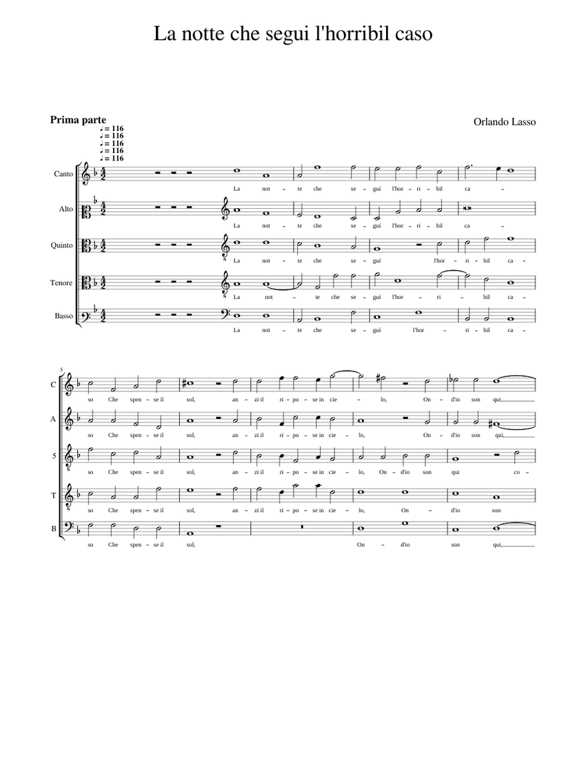 La notte che segui l'horribil caso