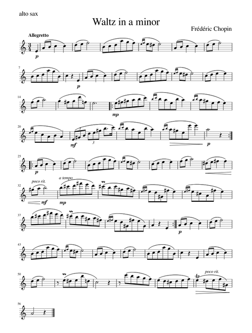Chopin Waltz in A minor B.150