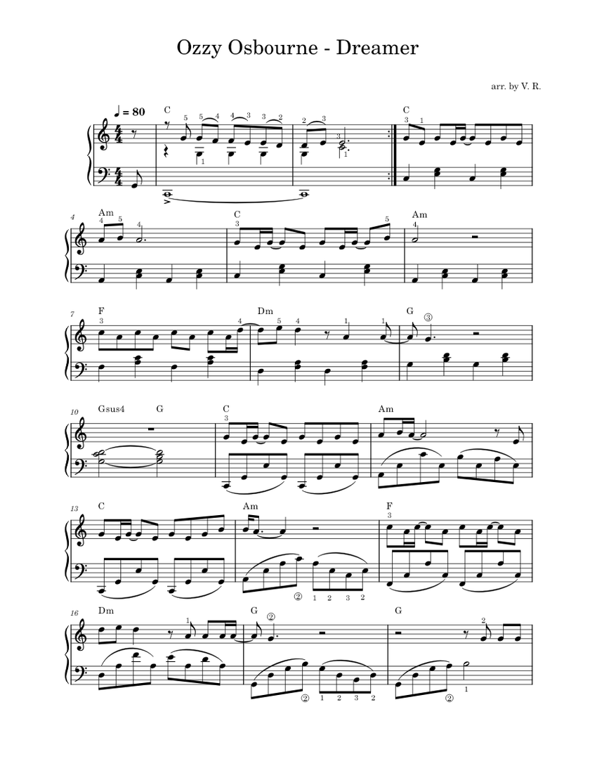 ozzy osbourne dreamer notes