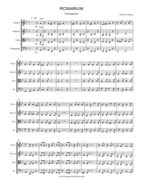ROSARIUM-Transfiguratio - Francois Couture (String Quartet)