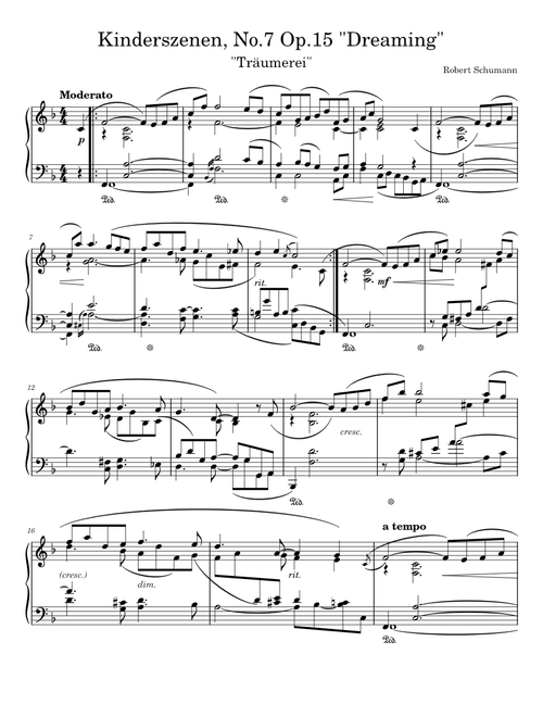Schumann-Kinderszenen-No.7 Op.15-"Dreaming" ("Träumerei")