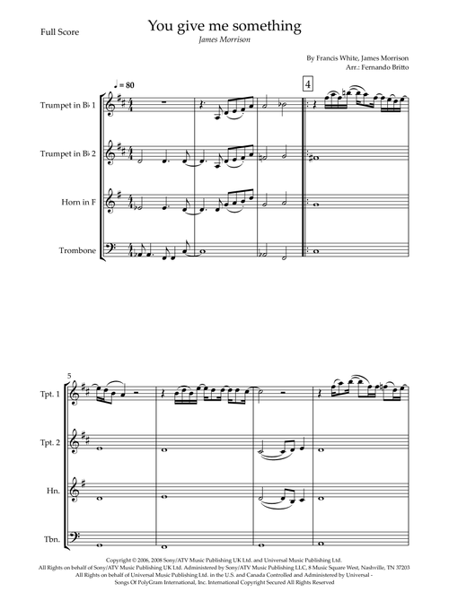 You Give Me Something (Arr. Fernando Britto) - James Morrison (Brass Ensemble)
