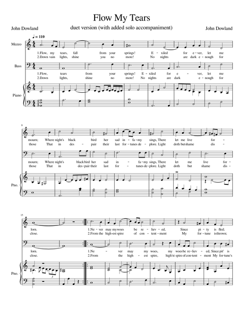 Dowland Flow My Tears Duet Accompanied