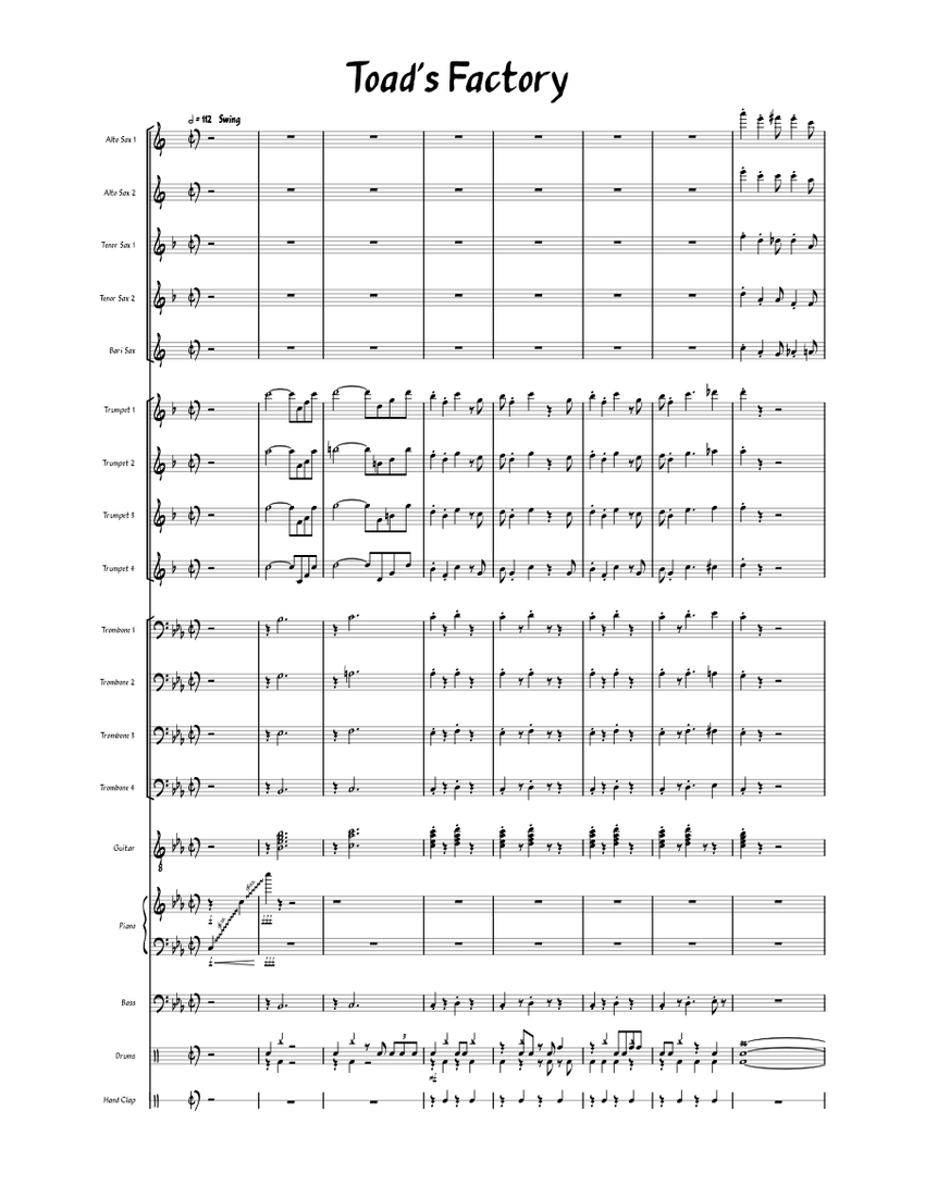 Toad's Factory - Mario Kart Wii Sheet Music for Piano, Trombone