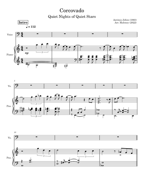 Corcovado – Antônio Carlos Jobim (Vocal solo)