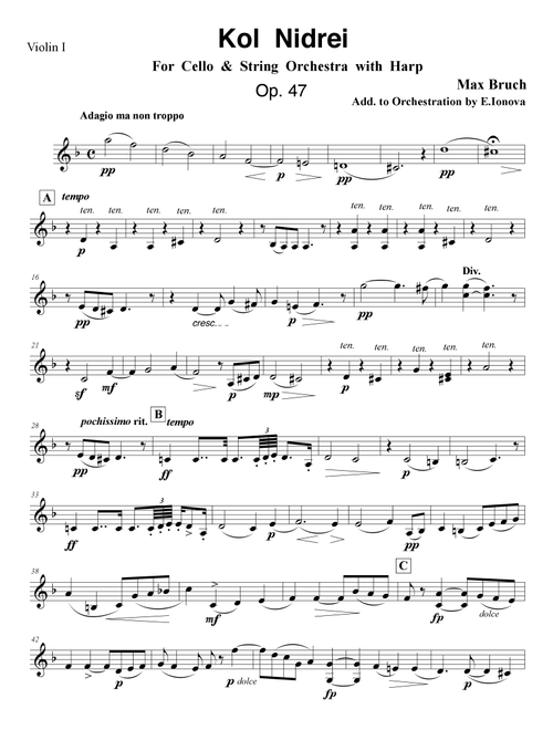 Kol Nidrei (Arr. Elena Ionova) - Max Bruch (String Ensemble)
