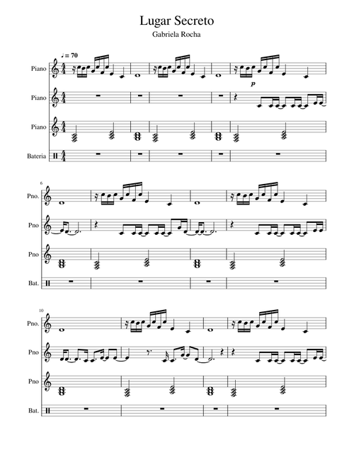 Lugar Secreto - Piano e bateria