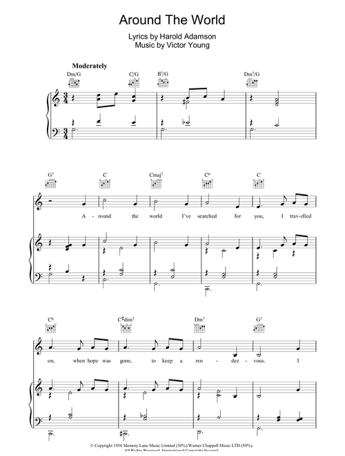 Around The World - Victor Young (Piano-Vocal-Guitar (Piano Accompaniment))