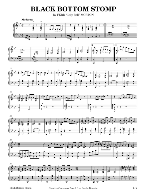 Black Bottom Stomp – Jelly Roll Morton – Melrose edition
