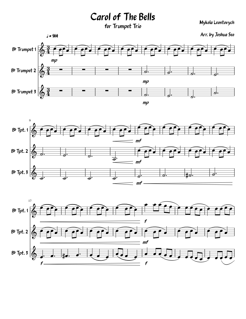 Carol of the bells trumpet top