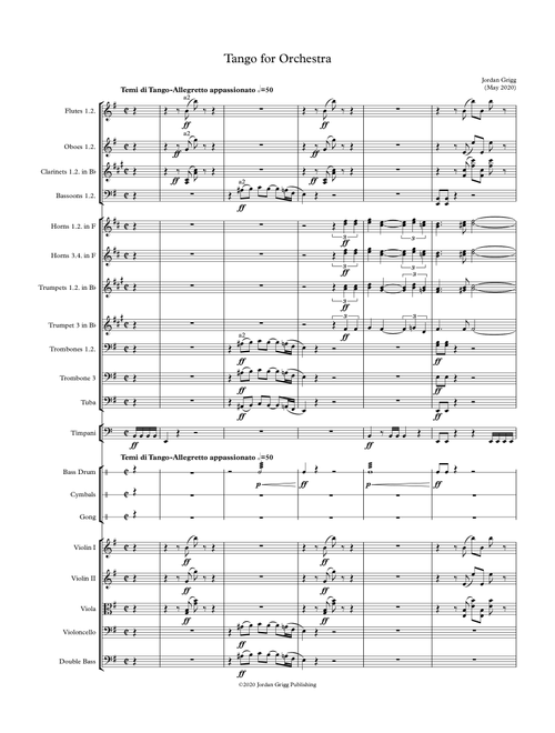 Tango for Orchestra - Jordan Grigg (Full Orchestra)