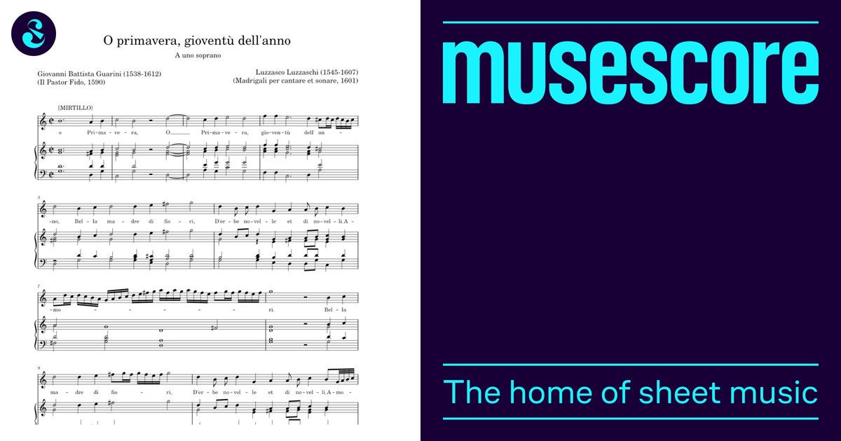 O primavera gioventù dell #39 anno Luzzasco Luzzaschi Sheet music for