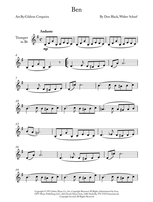 Ben (Arr. Gildson Cerqueira) - Michael Jackson (Trumpet Solo)