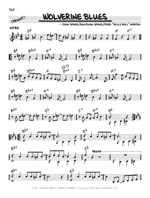 Wolverine Blues (arr. Robert Rawlins) - Jelly Roll Morton (Real Book - Melody-Chords-Lyrics)
