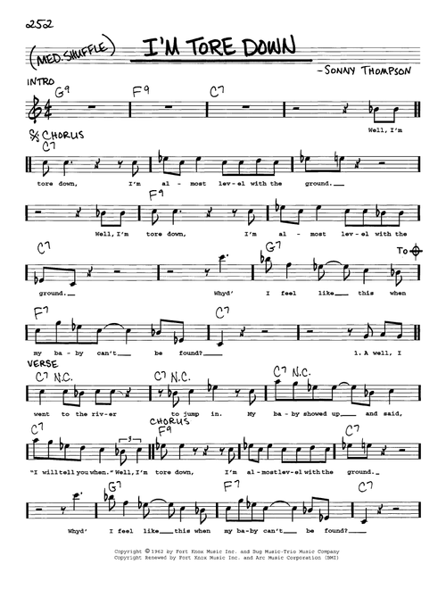 I'm Tore Down - Eric Clapton, Freddie King (Real Book - Melody-Chords-Lyrics)