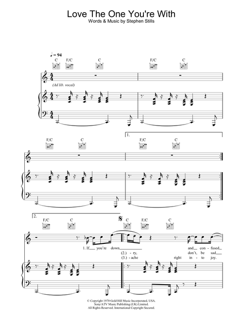 Love The One You're With - Will Young (Piano-Vocal-Guitar (Piano Accompaniment))