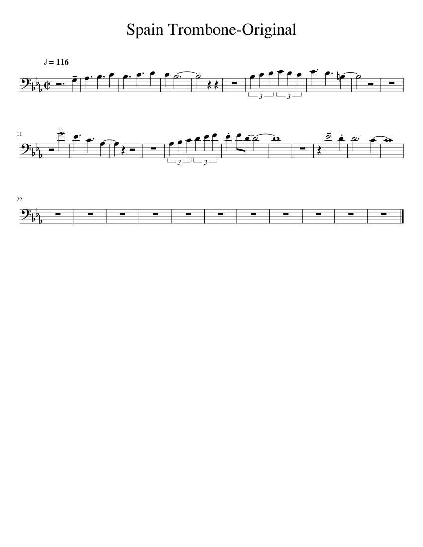 Spain TromboneOriginal Sheet music for Trombone (Solo)