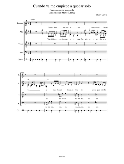 Cuando ya me empiece a quedar solo  Con texto  TODAS LAS VOCES y CLAVE METRÓNOMO