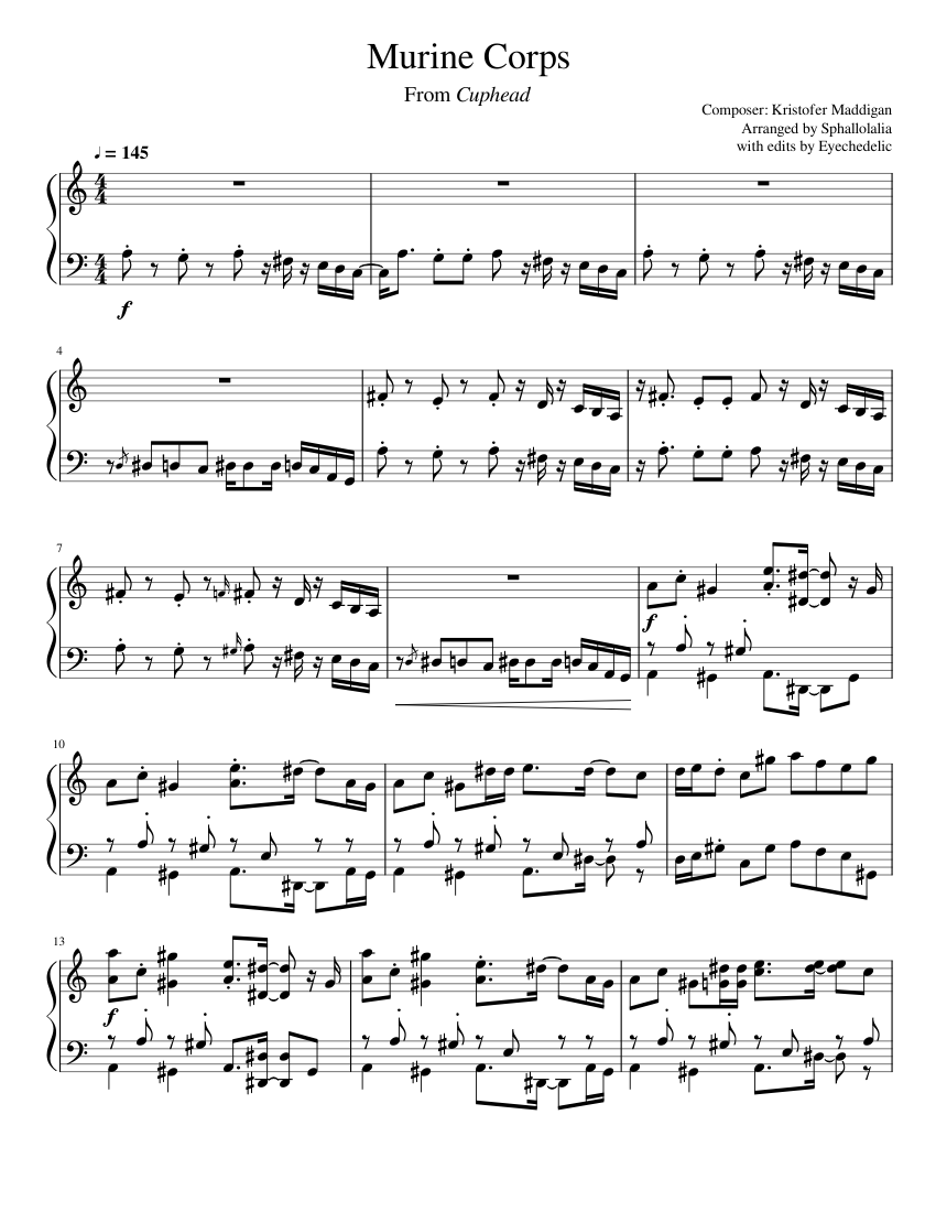 Murine Corps Sheet Music for Piano (Solo) | MuseScore.com