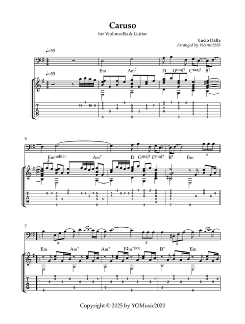 Caruso (Arr. Vicente1988) (Instrumental Duet)