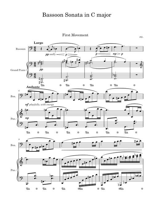 Bassoon Sonata in C major by etc. Full Score
