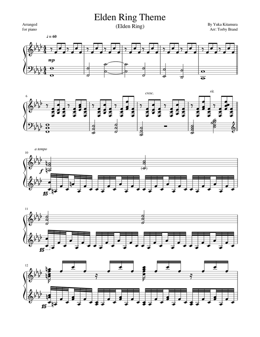 Elden Ring Theme piano tutorial