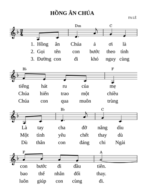 HỒNG ÂN CHÚA – Fa lê
