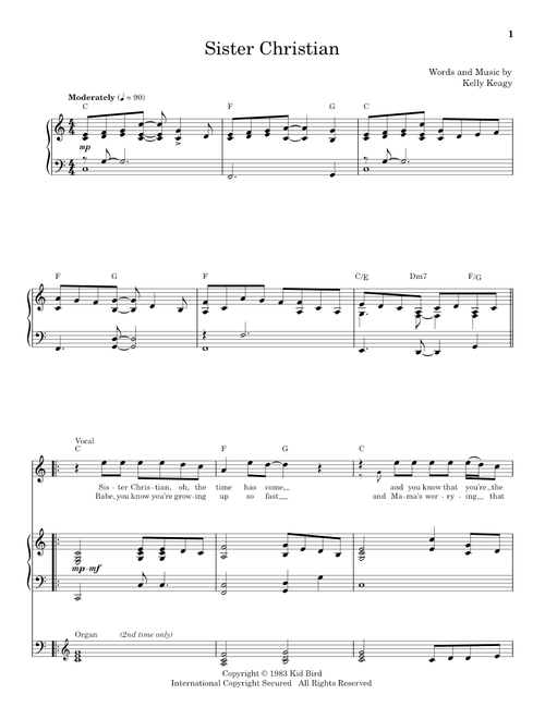 Sister Christian - Night Ranger (Keyboard Transcription)