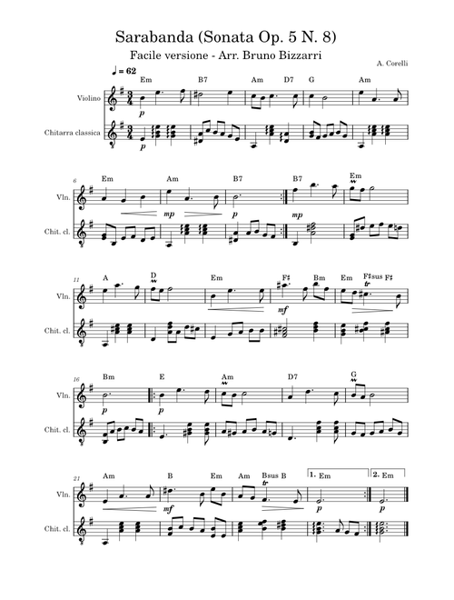 Sarabanda Opus 5 N. 8 – Arcangelo Corelli