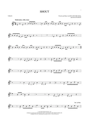 Play Official version of Shout sheet music by Tears for Play Official version of Shout sheet music by Tears for