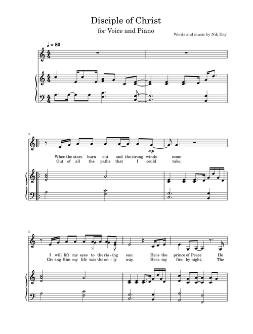 Disciple Of Christ (2024 Youth Theme) – Nik Day Disciple of Christ Key C WITH harmony