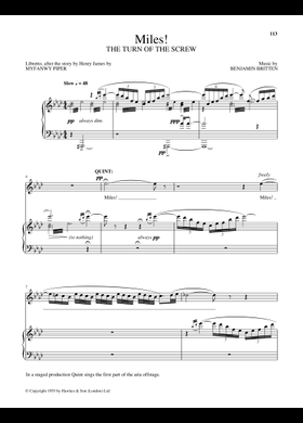 Free The Turn Of The Screw by Benjamin Britten sheet music