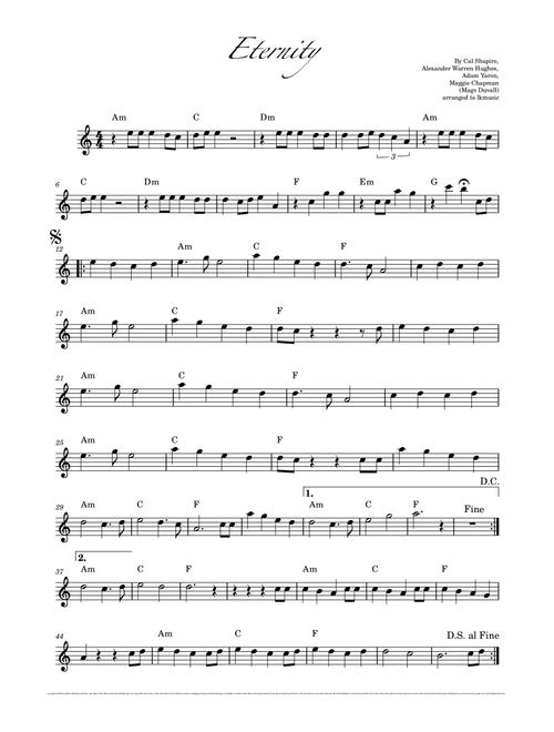 Eternity (Arr. Lkmusic) - Alex Warren (Clarinet Solo)