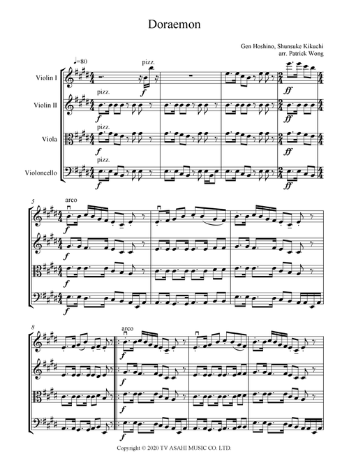 Doraemon (Arr. Patrick Wong) - Gen Hoshino, Shunsuke Kikuchi (String Quartet)