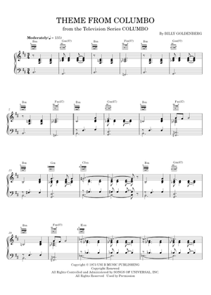 Play Official version of Theme From Columbo Sheet Music by Billy ...