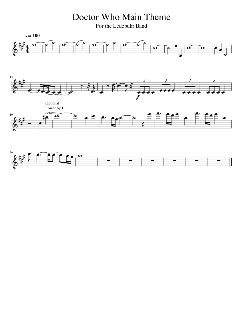 Doctor Who Main ThemeArno Sheet music for Trumpet in bflat (Solo