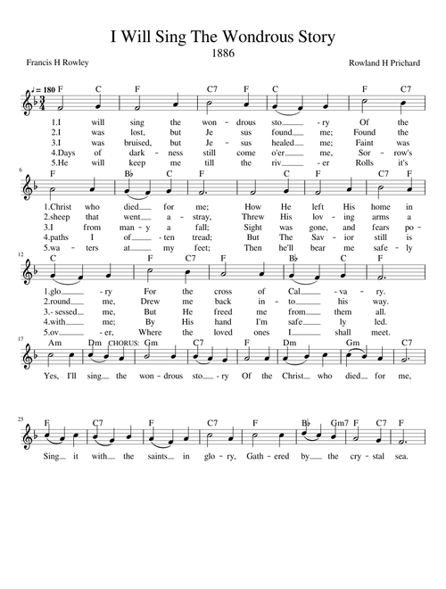 I Will Sing The Wondrous Story
